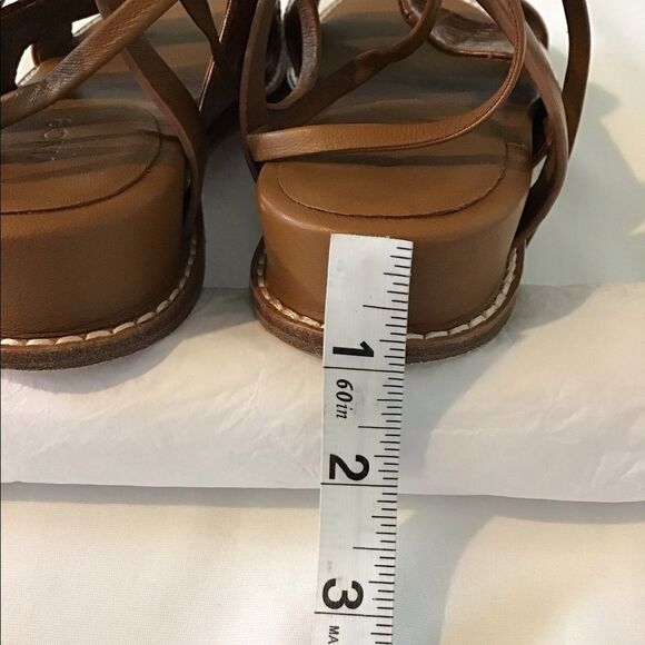 Vince Brown Forster Leather Watersnake Ankle-Wrap Sandals - Picture 9 of 9